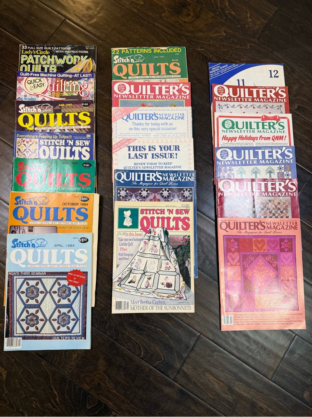 lot 19 Vintage QUILTING Newsletter MAGAZINES & StitchNSew Patterns how to
